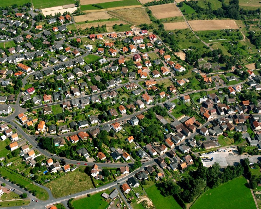 Mainzlar from above - Residential area of the multi-family house settlement in Mainzlar in the state Hesse, Germany