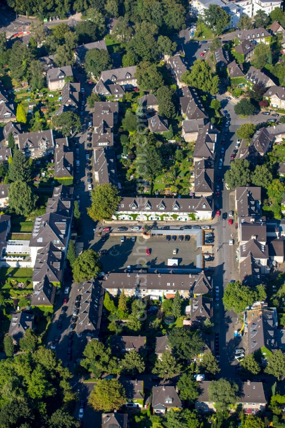 Essen from above - Residential area of the multi-family house settlement Margarethenhoehe in Essen in the state North Rhine-Westphalia