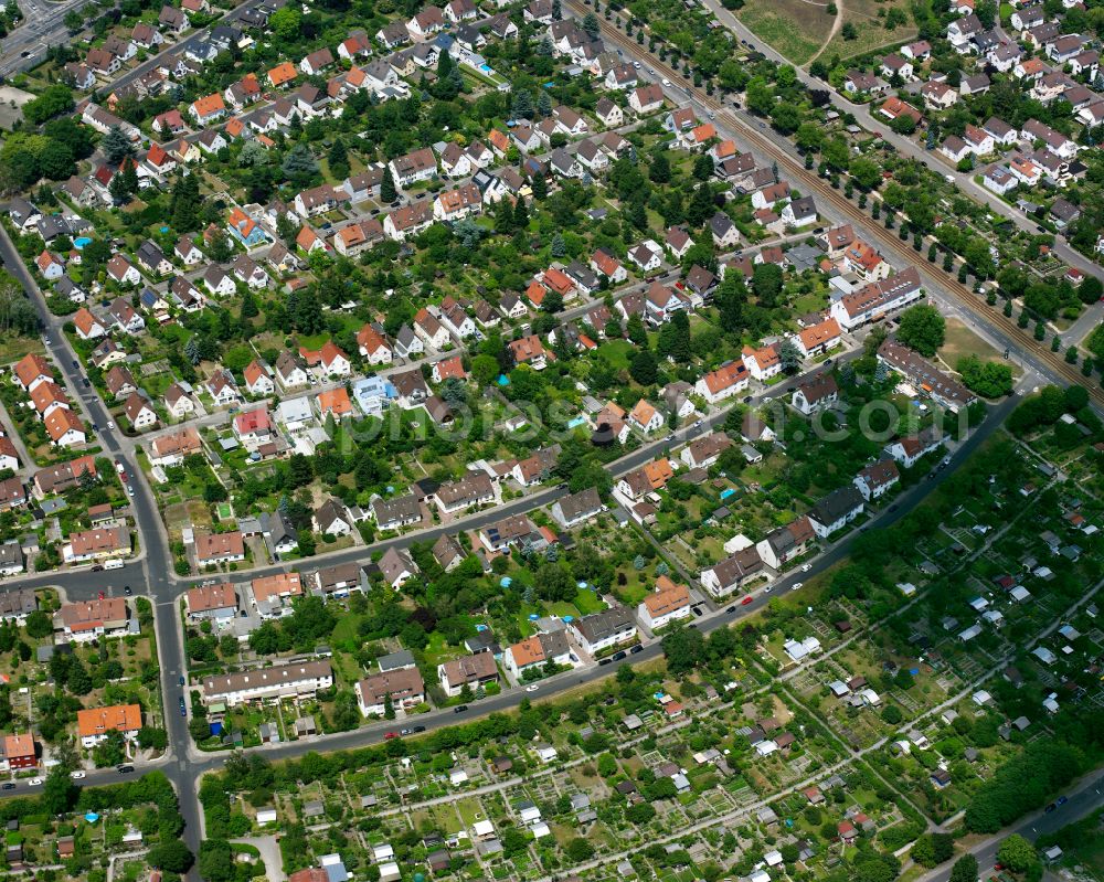 Aerial photograph Mühlburg - Residential area of the multi-family house settlement in Mühlburg in the state Baden-Wuerttemberg, Germany