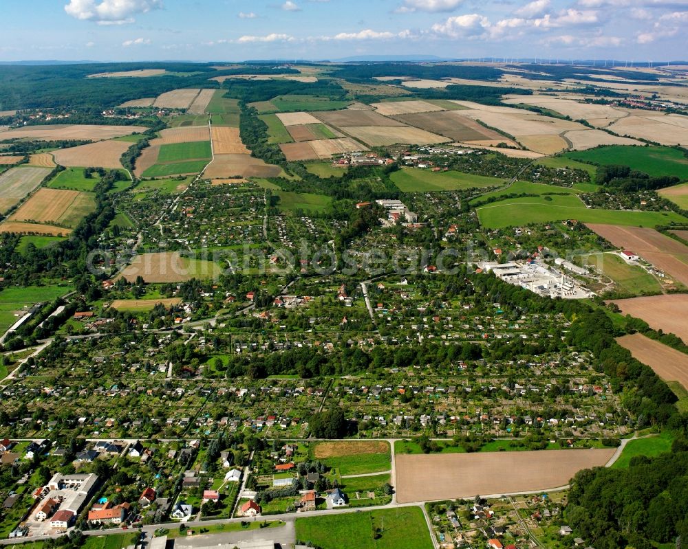 Aerial image Mühlhausen/Thüringen - Residential area of the multi-family house settlement in Mühlhausen in the state Thuringia, Germany