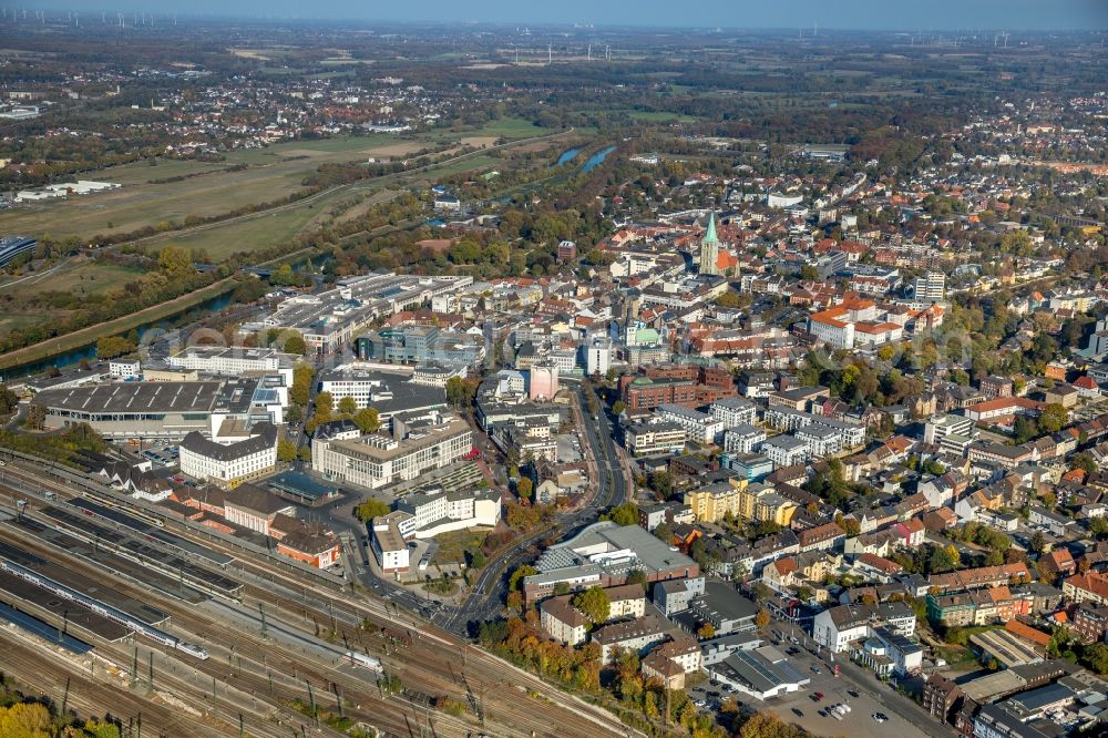 Aerial photograph Hamm - Residential area of the multi-family house settlement Museums-Quartier in Hamm in the state North Rhine-Westphalia, Germany