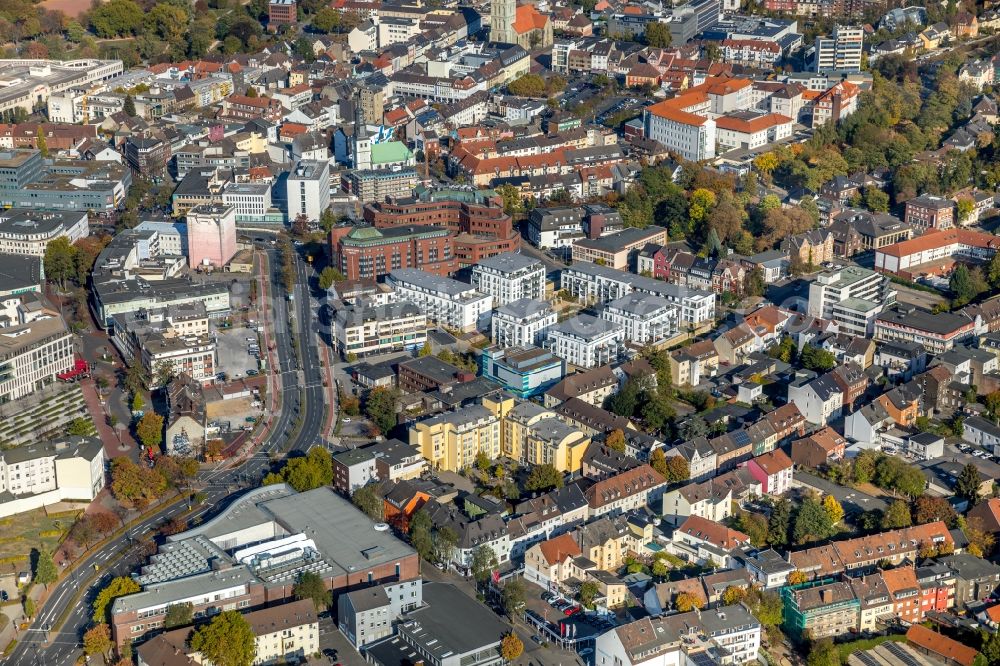 Hamm from the bird's eye view: Residential area of the multi-family house settlement Museums-Quartier in Hamm in the state North Rhine-Westphalia, Germany