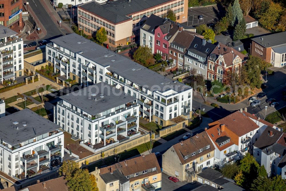 Aerial photograph Hamm - Residential area of the multi-family house settlement Museums-Quartier in Hamm in the state North Rhine-Westphalia, Germany