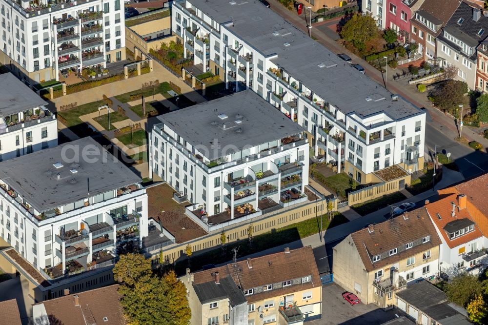 Hamm from above - Residential area of the multi-family house settlement Museums-Quartier in Hamm in the state North Rhine-Westphalia, Germany