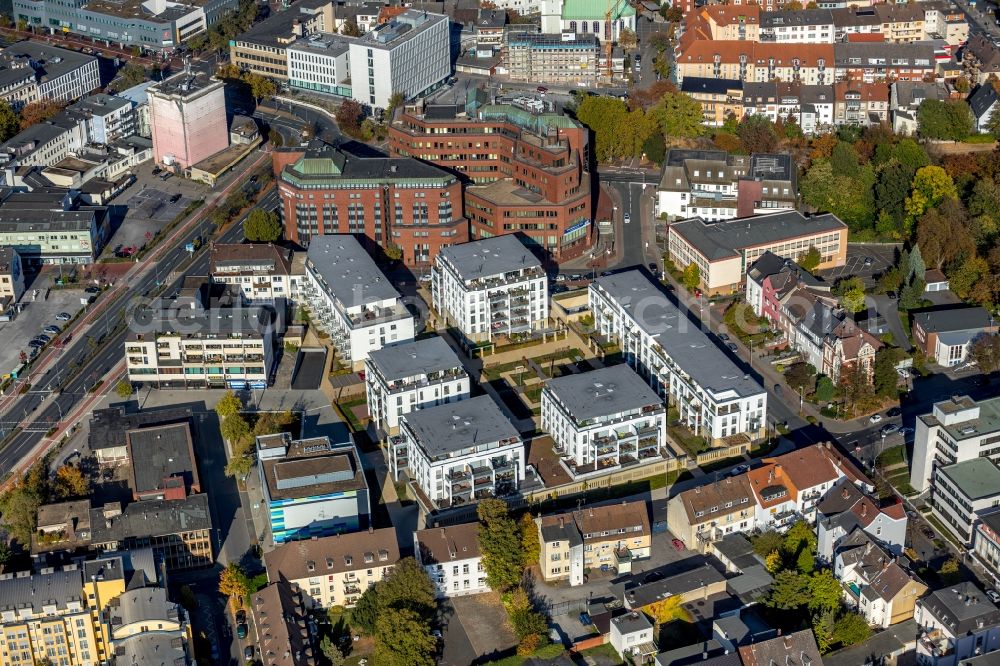 Hamm from the bird's eye view: Residential area of the multi-family house settlement Museums-Quartier in Hamm in the state North Rhine-Westphalia, Germany