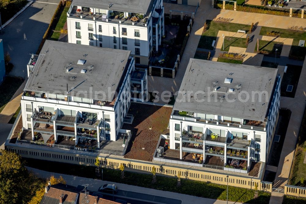 Aerial photograph Hamm - Residential area of the multi-family house settlement Museums-Quartier in Hamm in the state North Rhine-Westphalia, Germany