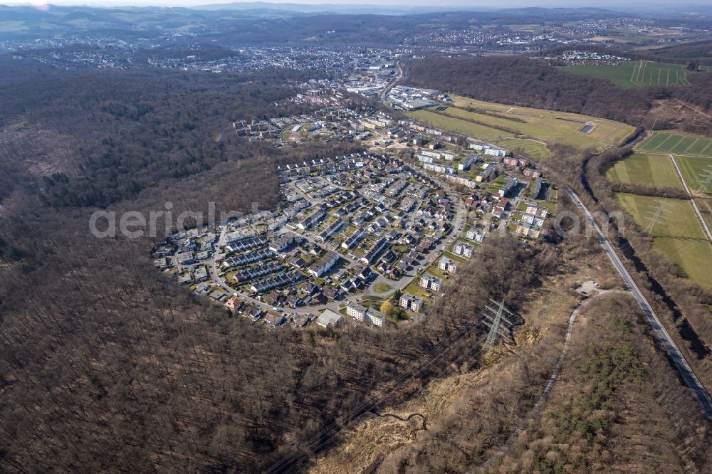 Aerial image Neheim - Residential area of the multi-family house settlement in Neheim in the state North Rhine-Westphalia, Germany