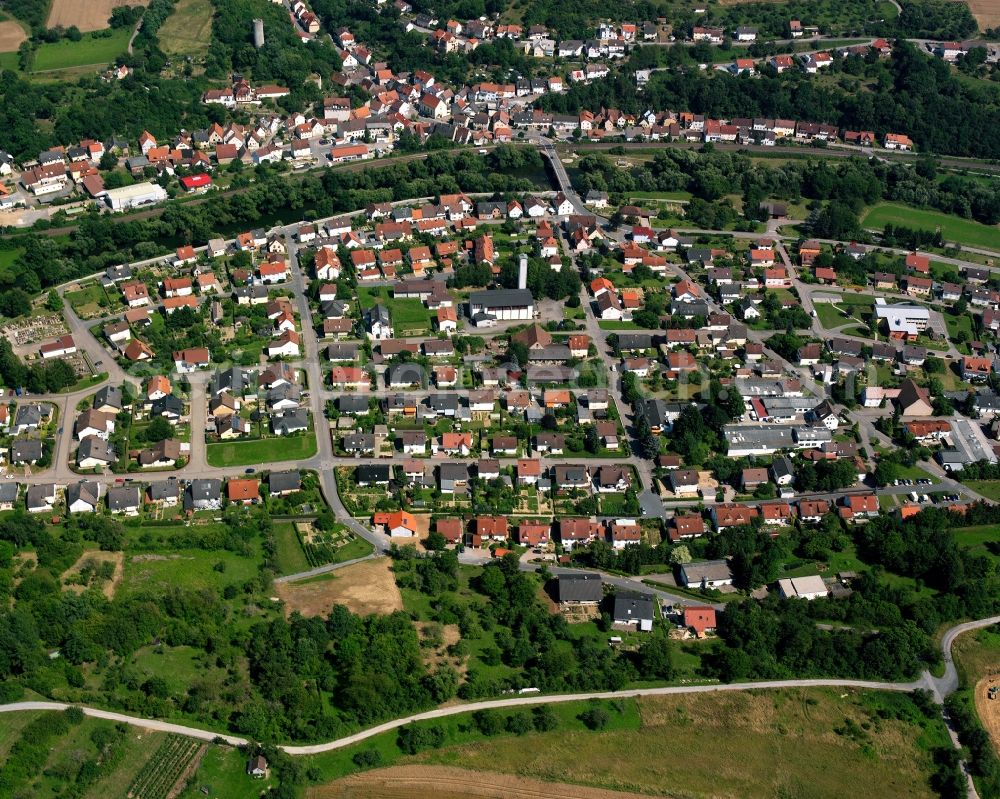 Aerial image Neudenau - Residential area of the multi-family house settlement in Neudenau in the state Baden-Wuerttemberg, Germany