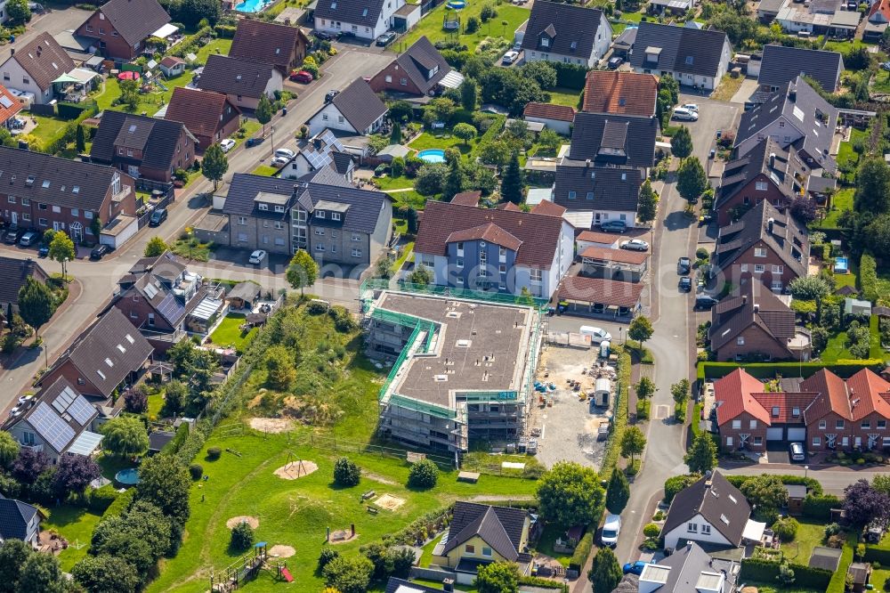 Nordbögge from the bird's eye view: Residential area of the multi-family house settlement in Nordbögge in the state North Rhine-Westphalia, Germany
