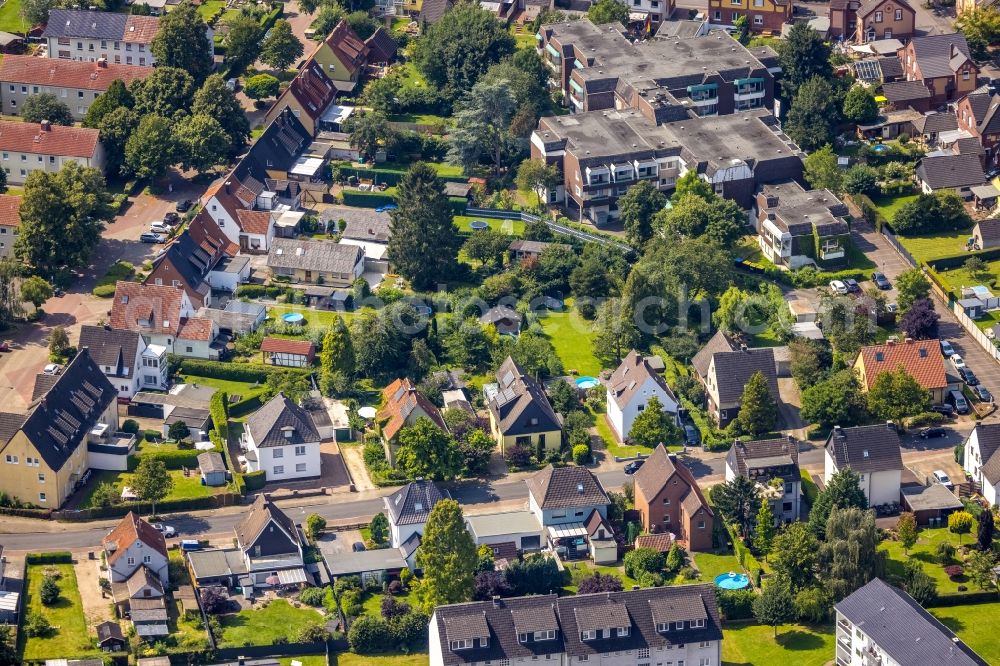 Nordbögge from the bird's eye view: Residential area of the multi-family house settlement in Nordbögge in the state North Rhine-Westphalia, Germany