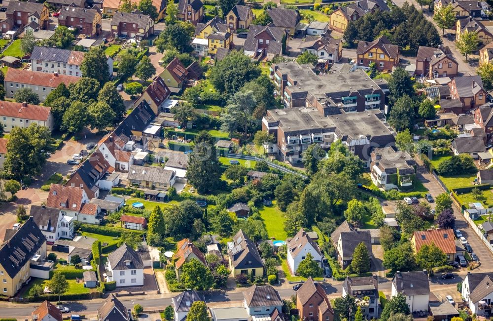 Aerial image Nordbögge - Residential area of the multi-family house settlement in Nordbögge in the state North Rhine-Westphalia, Germany