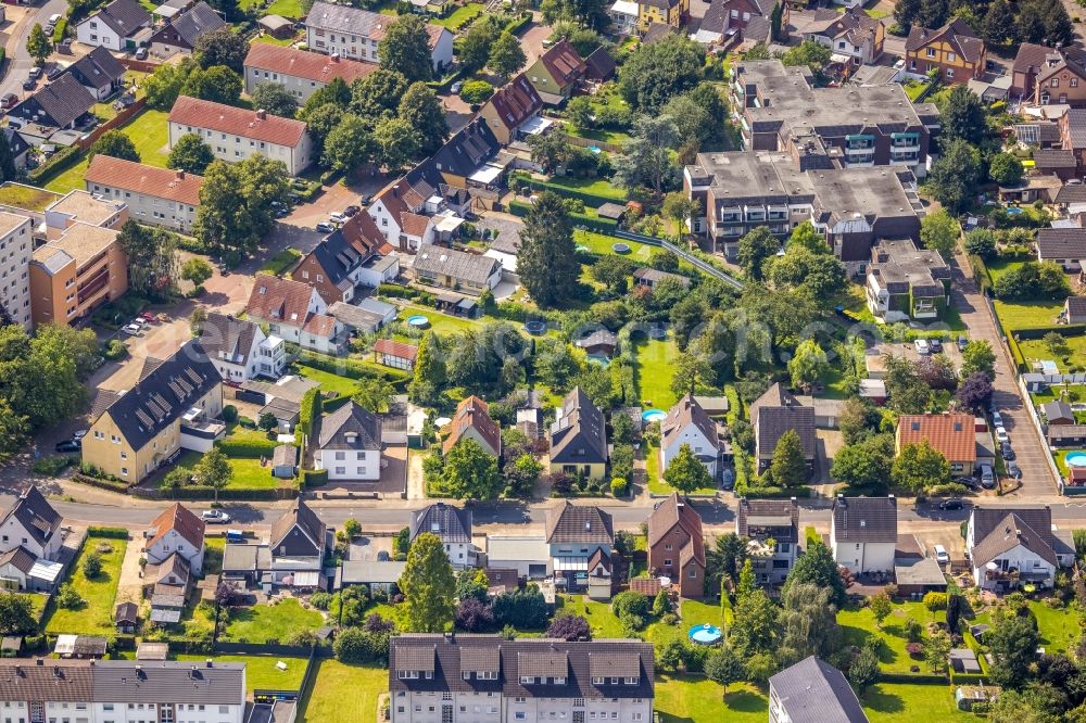 Nordbögge from above - Residential area of the multi-family house settlement in Nordbögge in the state North Rhine-Westphalia, Germany