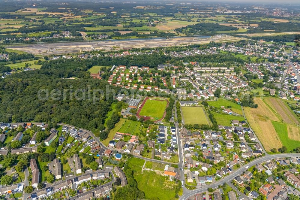 Aerial photograph Oberaden - Residential area of the multi-family house settlement in Oberaden in the state North Rhine-Westphalia, Germany