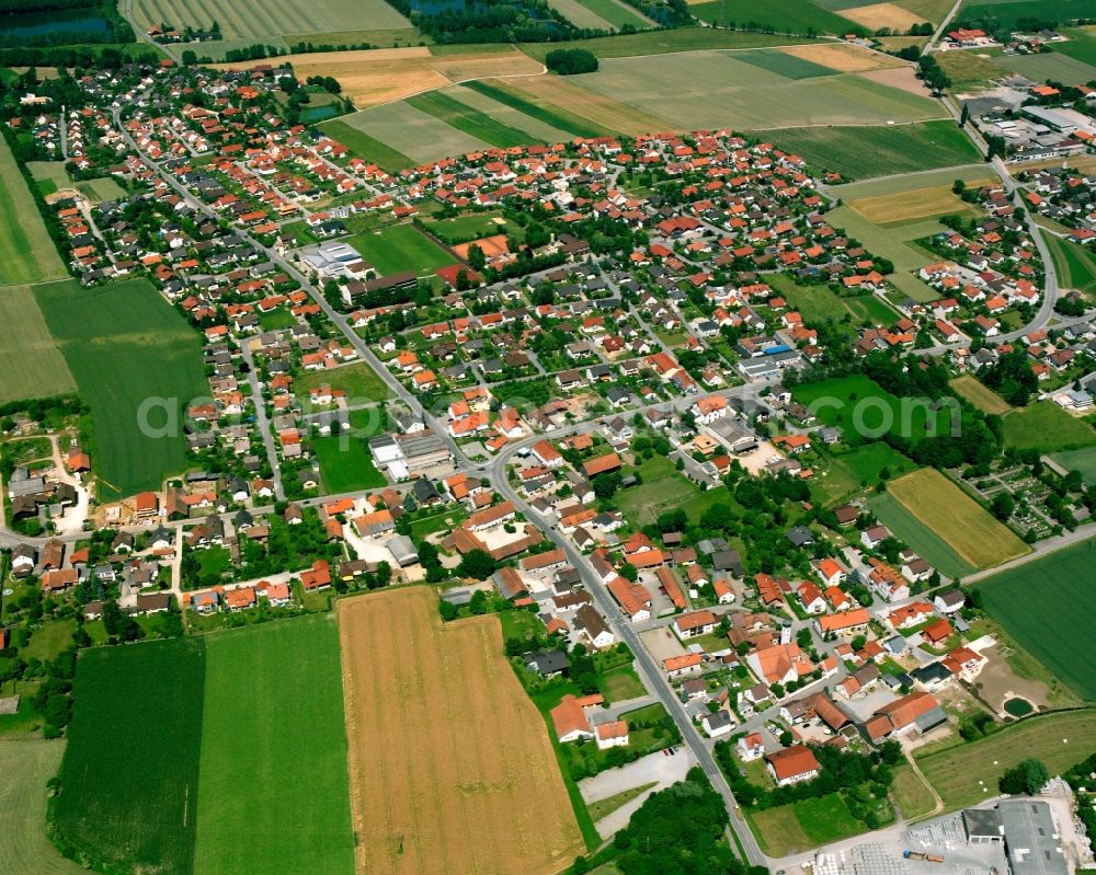 Aerial photograph Oberparkstetten - Residential area of the multi-family house settlement in Oberparkstetten in the state Bavaria, Germany