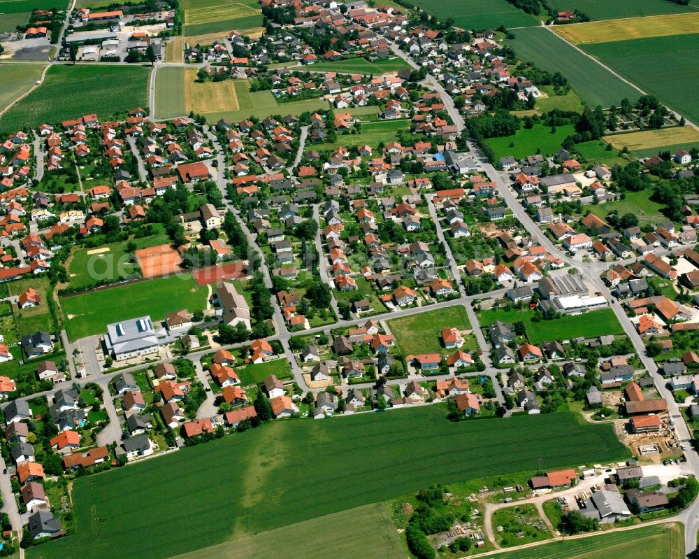 Oberparkstetten from above - Residential area of the multi-family house settlement in Oberparkstetten in the state Bavaria, Germany