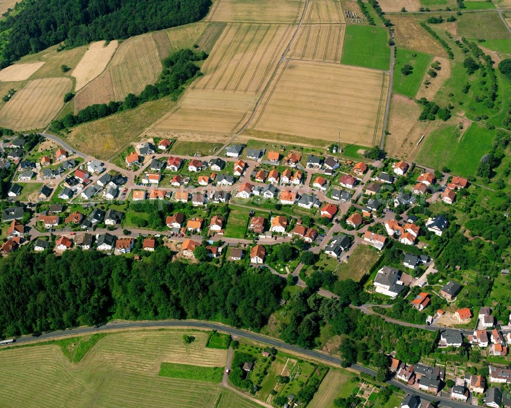 Aerial image Odenhausen - Residential area of the multi-family house settlement in Odenhausen in the state Hesse, Germany