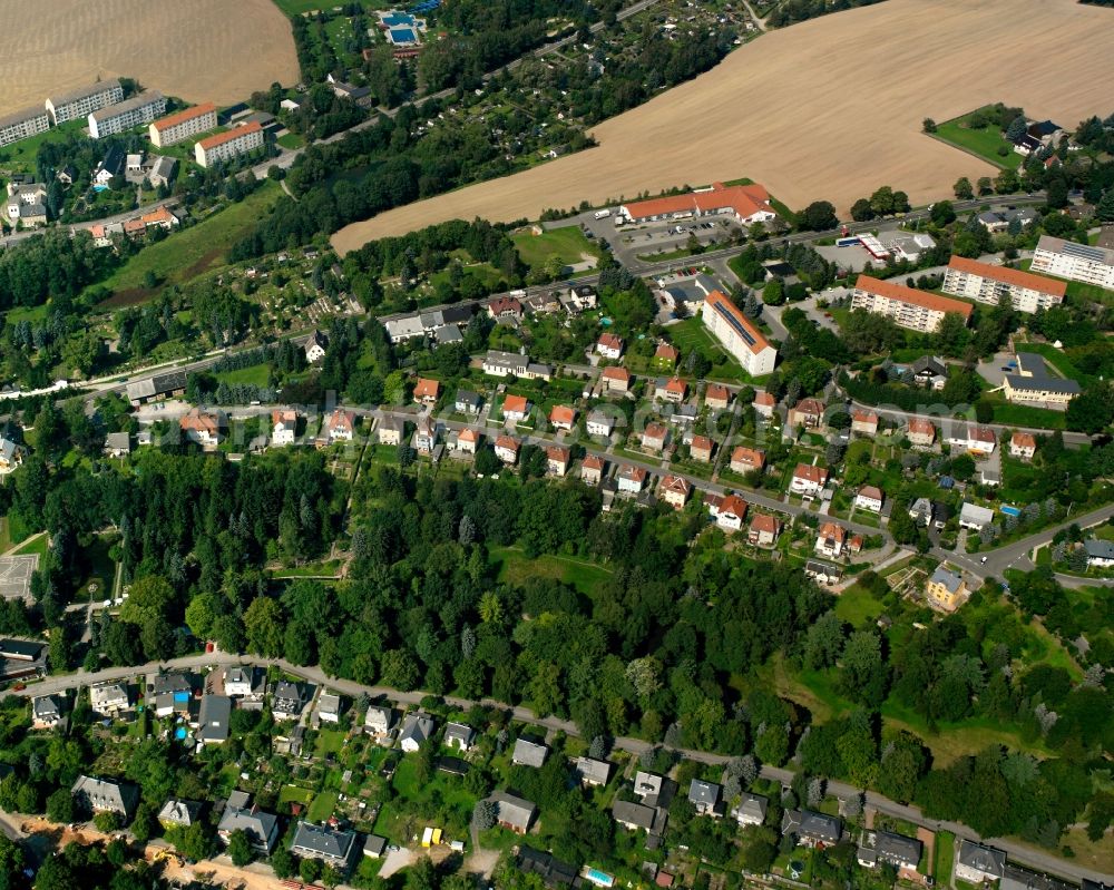 Aerial image Oederan - Residential area of the multi-family house settlement in Oederan in the state Saxony, Germany