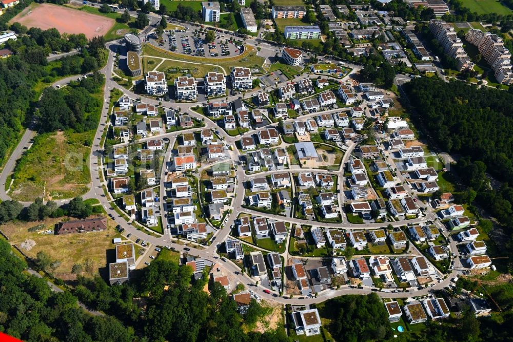 Aerial photograph Pforzheim - Residential area of the multi-family house settlement on George-Gershwin-Weg - Arthur-Rubinstein-Weg in the district Buckenberg in Pforzheim in the state Baden-Wurttemberg, Germany