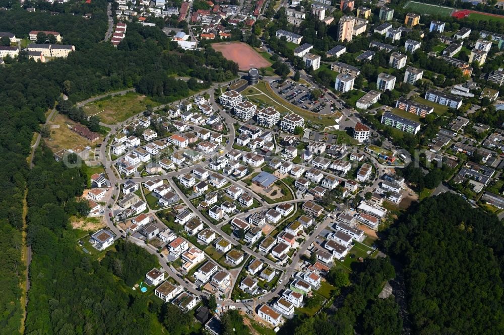 Aerial image Pforzheim - Residential area of the multi-family house settlement on George-Gershwin-Weg - Arthur-Rubinstein-Weg in the district Buckenberg in Pforzheim in the state Baden-Wurttemberg, Germany