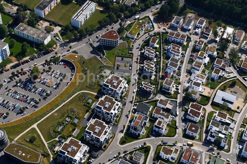 Pforzheim from the bird's eye view: Residential area of the multi-family house settlement on George-Gershwin-Weg - Arthur-Rubinstein-Weg in the district Buckenberg in Pforzheim in the state Baden-Wurttemberg, Germany