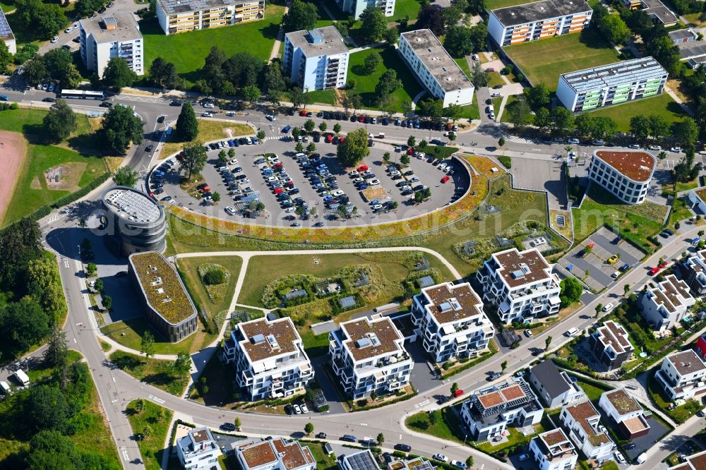 Aerial photograph Pforzheim - Residential area of the multi-family house settlement on George-Gershwin-Weg - Arthur-Rubinstein-Weg in the district Buckenberg in Pforzheim in the state Baden-Wurttemberg, Germany