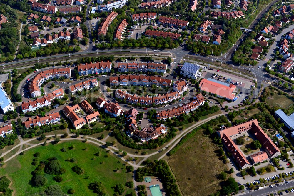 Würzburg from the bird's eye view: Residential area of the multi-family house settlement in the district Heuchelhof in Wuerzburg in the state Bavaria, Germany