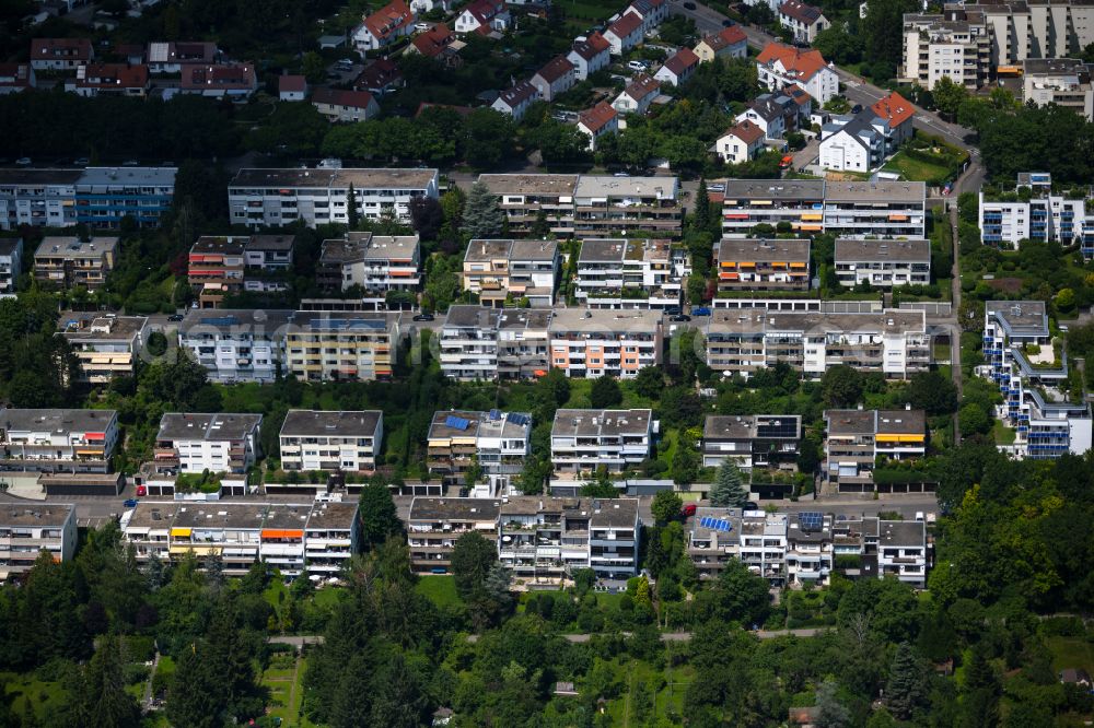 Aerial photograph Stuttgart - Residential area of the multi-family house settlement in the district Hoffeld in Stuttgart in the state Baden-Wuerttemberg, Germany