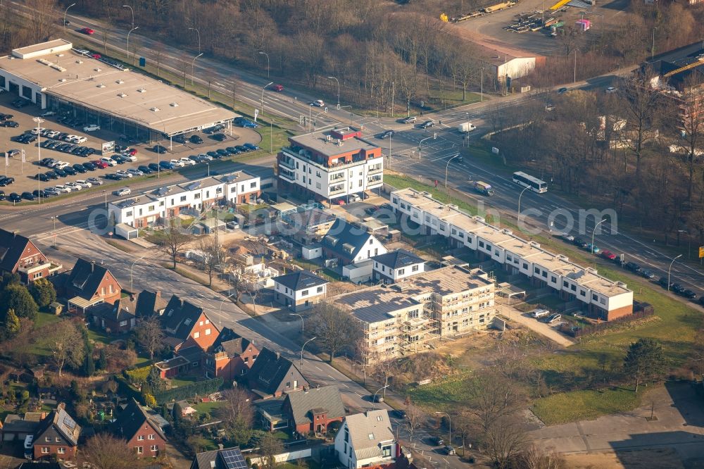 Aerial image Werne - Residential area of a multi-family house settlement in the district Ruhr Metropolitan Area at the Grafenweg in Werne in the state North Rhine-Westphalia