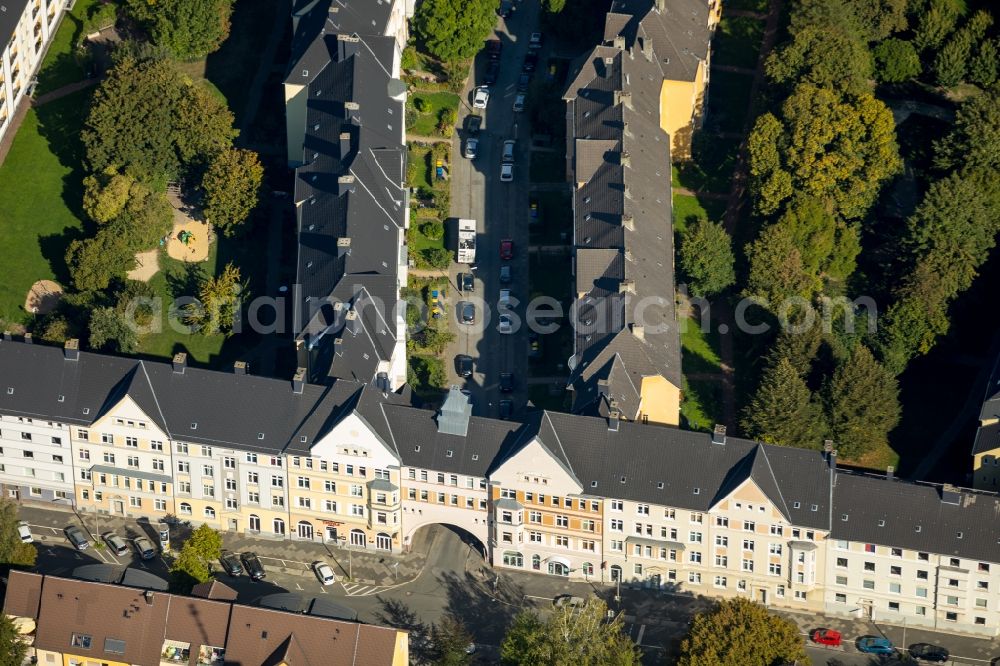 Aerial photograph Dortmund - Residential area of the multi-family house settlement on neuen Graben in the district Tremonia in Dortmund in the state North Rhine-Westphalia, Germany