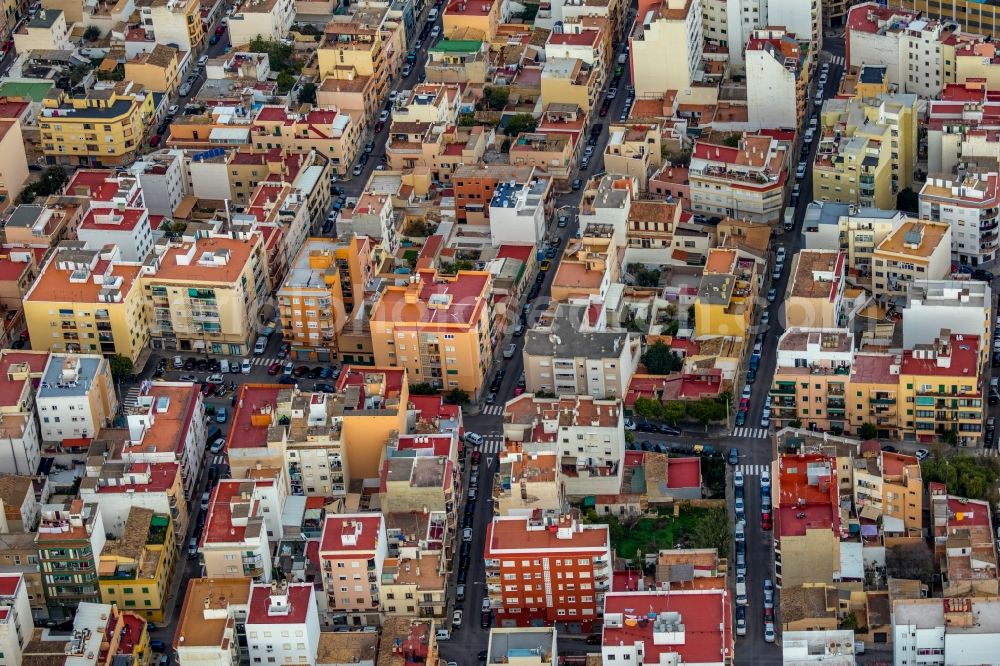 Aerial photograph Palma - Residential area of the multi-family house settlement in Palma in Balearische Insel Mallorca, Spain