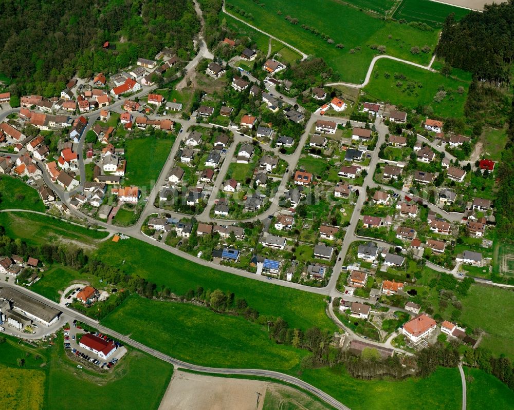 Aerial image Papiermühle - Residential area of the multi-family house settlement in Papiermühle in the state Bavaria, Germany