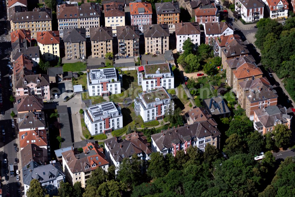 Aerial photograph Braunschweig - Residential area of the multi-family house settlement on Prinzenpark in Brunswick in the state Lower Saxony, Germany