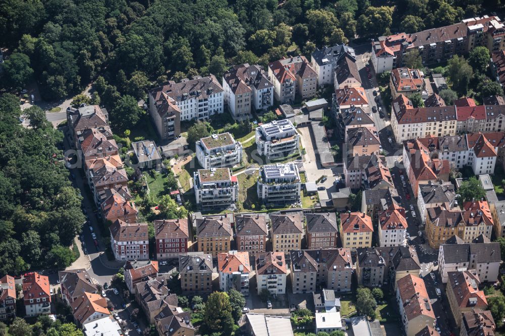 Aerial photograph Braunschweig - Residential area of the multi-family house settlement on Prinzenpark in Brunswick in the state Lower Saxony, Germany