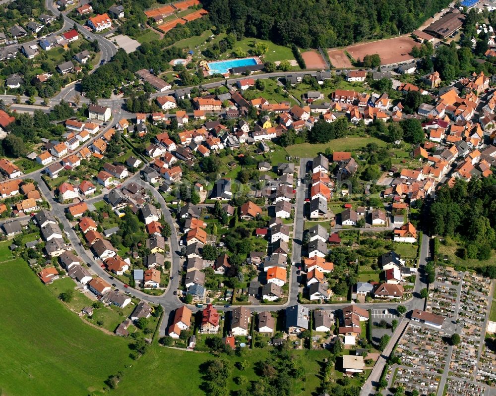 Aerial image Reichelsheim (Odenwald) - Residential area of the multi-family house settlement in Reichelsheim (Odenwald) in the state Hesse, Germany