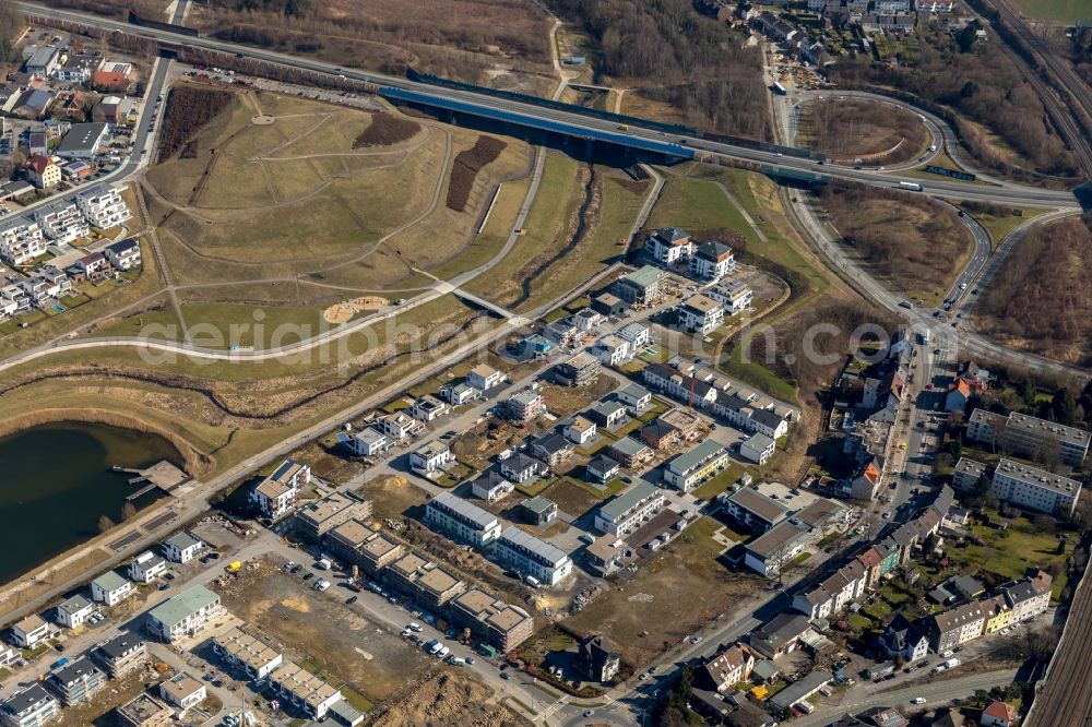 Dortmund from the bird's eye view: Residential area of the multi-family house settlement on Roehrichtweg - Binsenweg in Dortmund in the state North Rhine-Westphalia, Germany