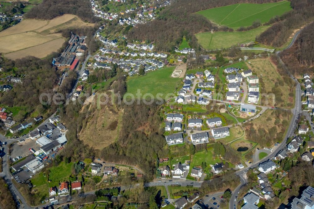 Hagen from above - Residential area of the multi-family house settlement on Roemers Hof - Rodersiepen in Hagen in the state North Rhine-Westphalia, Germany