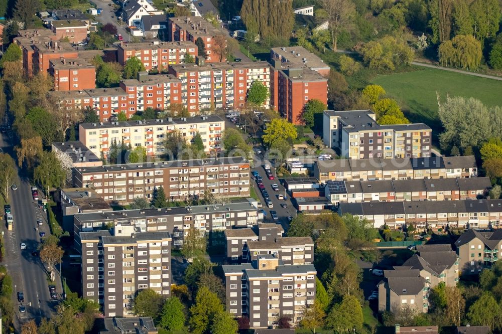 Aerial image Hamm - Residential area of residential estates and highrises on Ruppiner Strasse in the district of Bockum-Hoevel in Hamm in the state of North Rhine-Westphalia