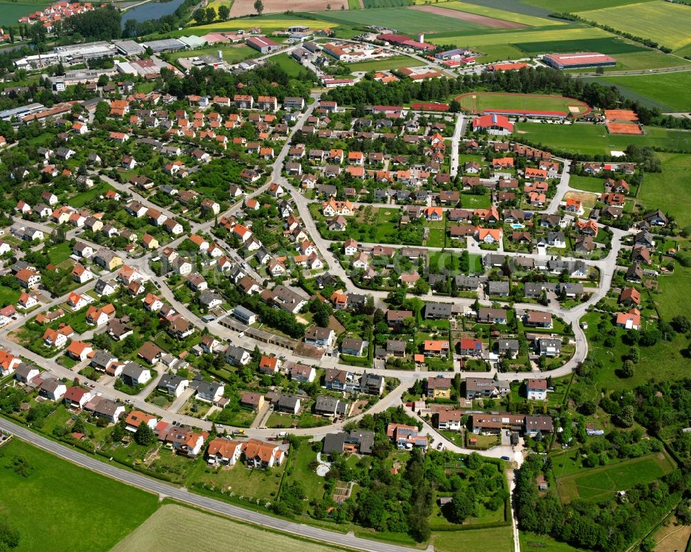 Sachsen from above - Residential area of the multi-family house settlement in Sachsen in the state Bavaria, Germany