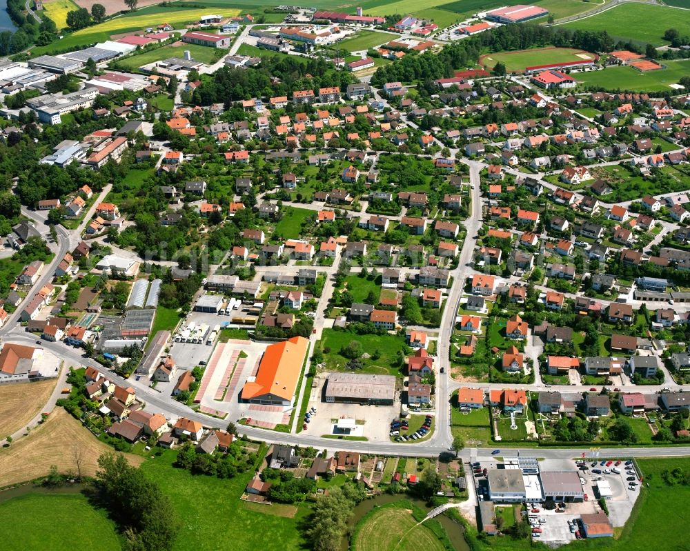 Aerial image Sachsen - Residential area of the multi-family house settlement in Sachsen in the state Bavaria, Germany