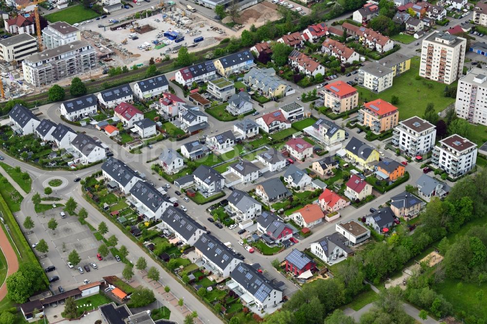 Aerial image Schopfheim - Residential area of the multi-family house settlement Schlagetermatt in Schopfheim in the state Baden-Wurttemberg, Germany