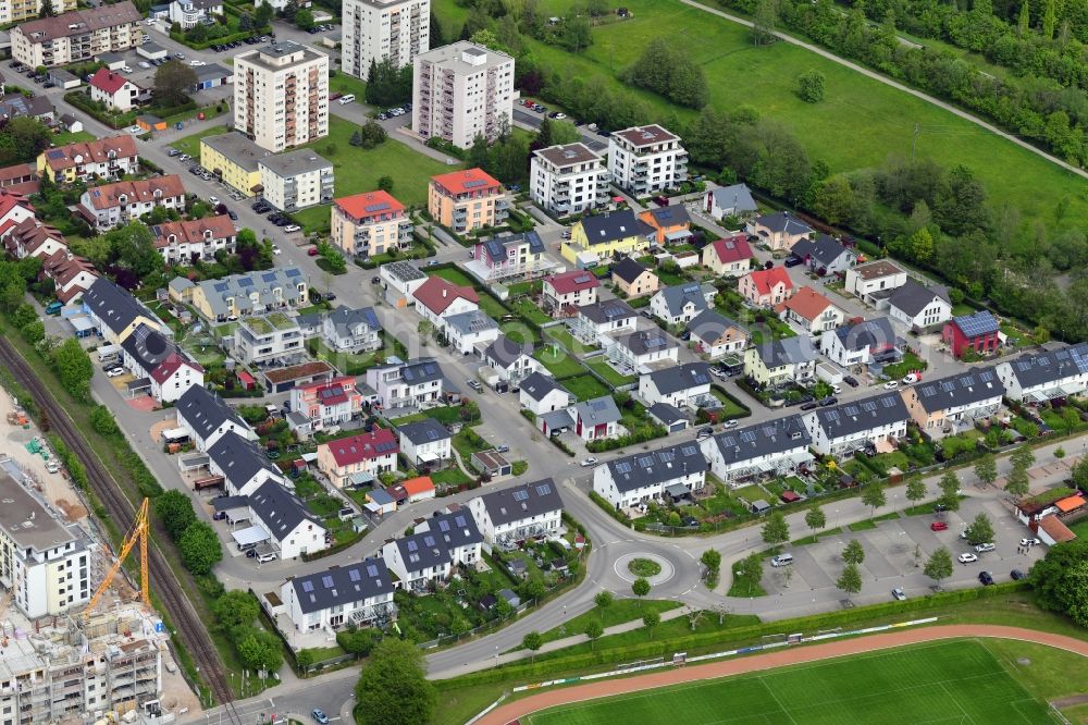 Aerial image Schopfheim - Residential area of the multi-family house settlement Schlagetermatt in Schopfheim in the state Baden-Wurttemberg, Germany