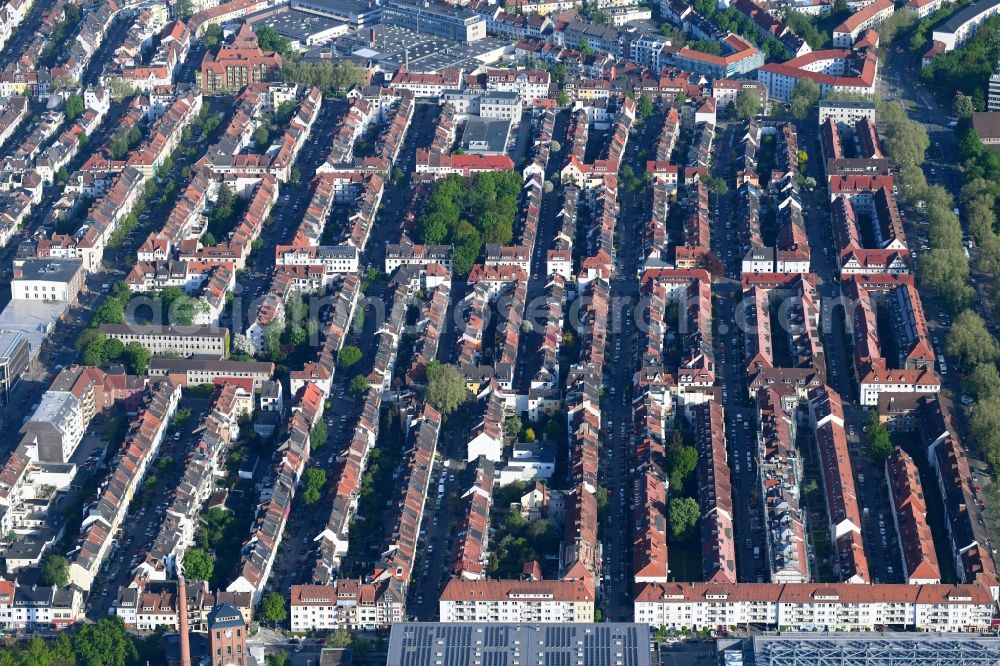 Aerial image Bremen - Residential area of the multi-family house settlement Suedervorstadt - Buntentor in the district Neustadt in Bremen, Germany