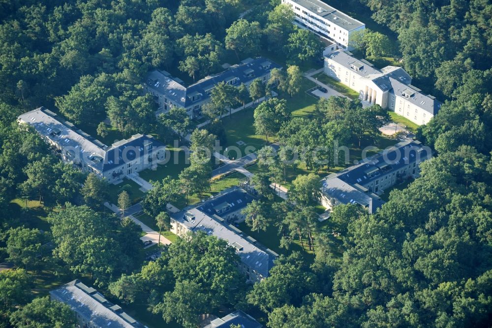 Aerial photograph Berlin - Residential area of the multi-family house settlement on Suedostallee in the district Treptow-Koepenick in Berlin, Germany