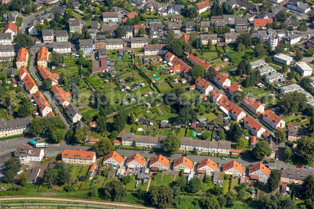 Aerial image Eving - Residential area of a multi-family house settlement Siedlung Fuerst Hardenberg in Eving in the state North Rhine-Westphalia