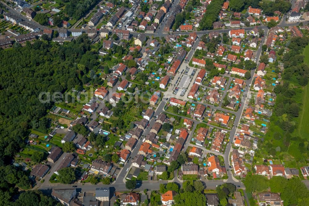 Herne from the bird's eye view: Residential area of the multi-family house settlement Siedlung at the Hordeler street in Bochum in the state North Rhine-Westphalia