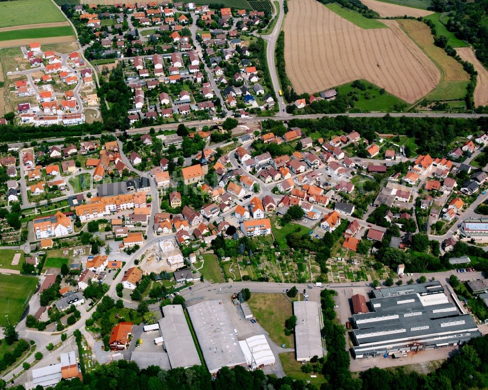 Sülzbach from the bird's eye view: Residential area of the multi-family house settlement in Sülzbach in the state Baden-Wuerttemberg, Germany