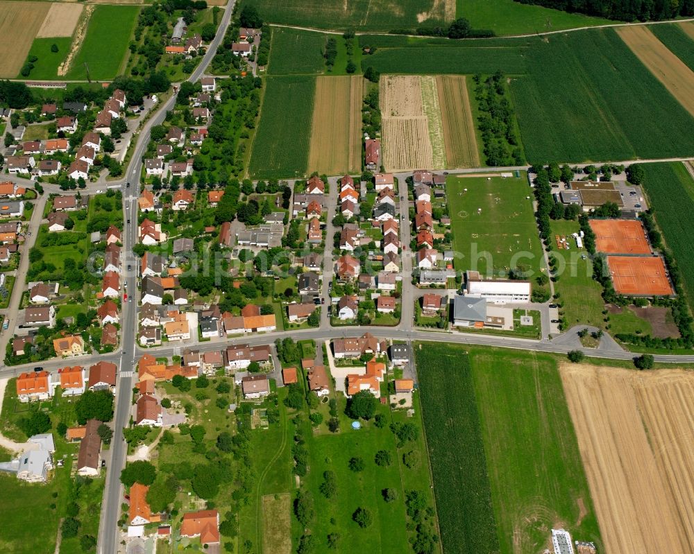 Aerial photograph Sparwiesen - Residential area of the multi-family house settlement in Sparwiesen in the state Baden-Wuerttemberg, Germany