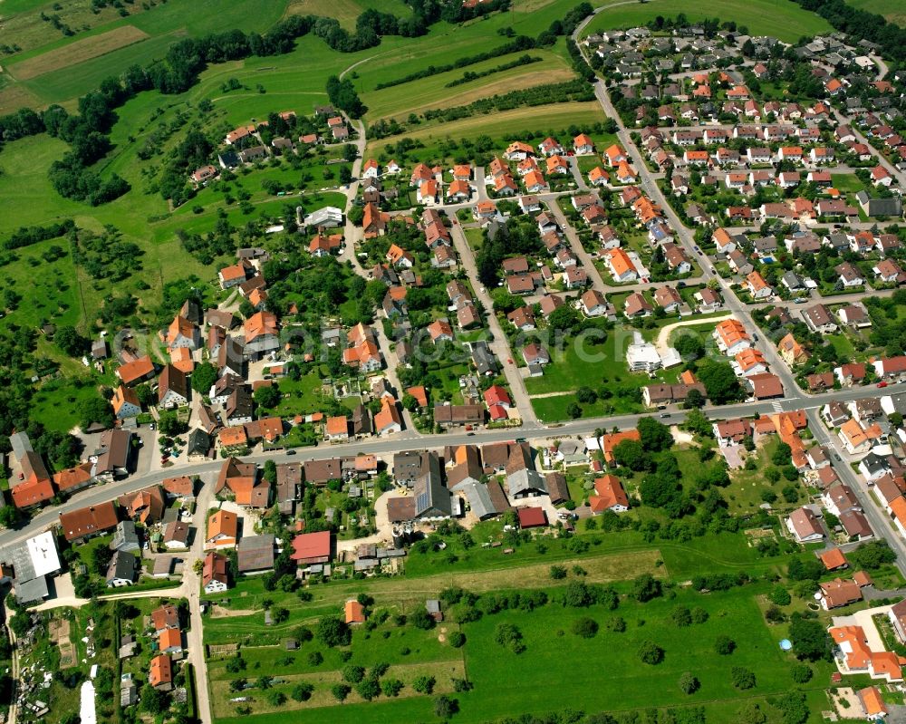 Sparwiesen from the bird's eye view: Residential area of the multi-family house settlement in Sparwiesen in the state Baden-Wuerttemberg, Germany