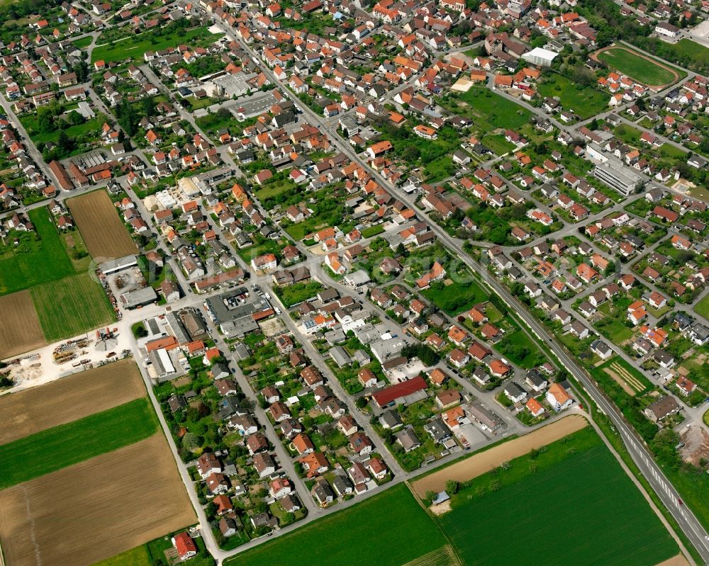 Aerial image Süßen - Residential area of the multi-family house settlement in Süßen in the state Baden-Wuerttemberg, Germany