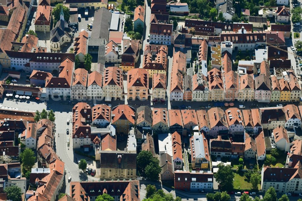 Regensburg from above - Residential area of the multi-family house settlement on Stadtonhof in Regensburg in the state Bavaria, Germany